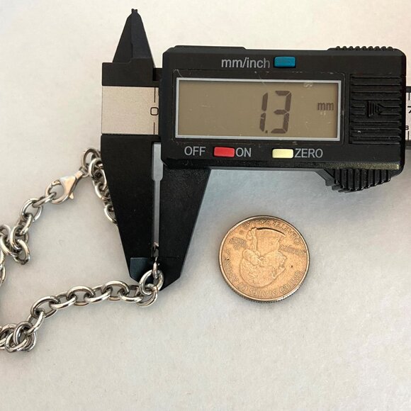 Solid Sterling Silver 925 5.8MM Oval Cable Chain Charm Bracelet 7.75" - Picture 15 of 16